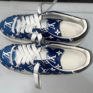 Louis Vuitton Monogram Blue and Cream Sneakers